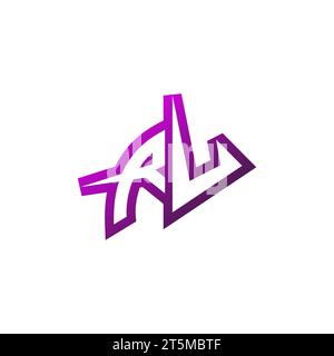 RL Premium emblem logo initial esport and gaming design concept Stock Vector