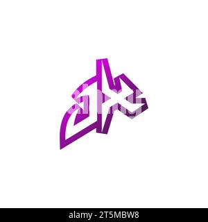 JX Premium emblem logo initial esport and gaming design concept Stock Vector