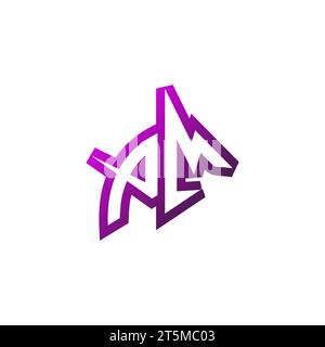 PM Premium emblem logo initial esport and gaming design concept Stock Vector
