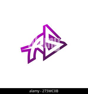 RS Premium emblem logo initial esport and gaming design concept Stock Vector