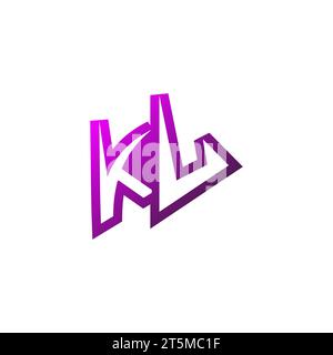 KL Premium emblem logo initial esport and gaming design concept Stock Vector