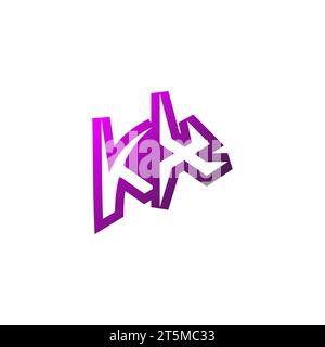 KX Premium emblem logo initial esport and gaming design concept Stock Vector