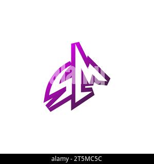 SM Premium emblem logo initial esport and gaming design concept Stock Vector