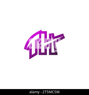 TH Premium emblem logo initial esport and gaming design concept Stock Vector