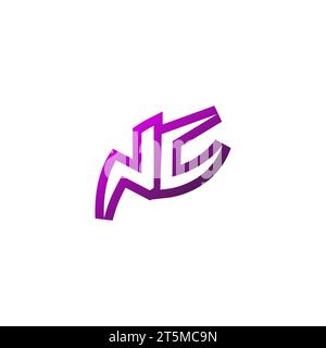 NC Premium emblem logo initial esport and gaming design concept Stock Vector