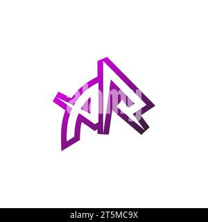 PR Premium emblem logo initial esport and gaming design concept Stock Vector