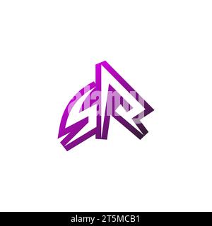 SR Premium emblem logo initial esport and gaming design concept Stock Vector