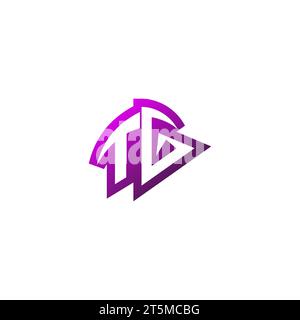 TG Premium emblem logo initial esport and gaming design concept Stock Vector