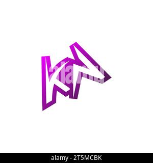KN Premium emblem logo initial esport and gaming design concept Stock Vector