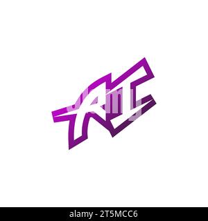RI Premium emblem logo initial esport and gaming design concept Stock Vector