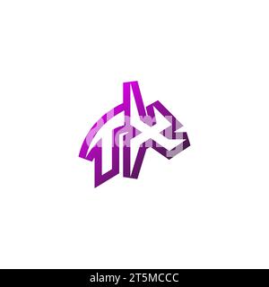TX Premium emblem logo initial esport and gaming design concept Stock Vector