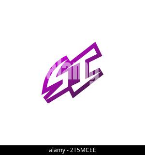 SI Premium emblem logo initial esport and gaming design concept Stock Vector
