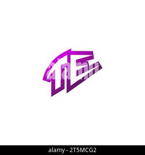 TE Premium emblem logo initial esport and gaming design concept Stock Vector