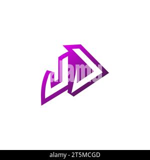 UJ Premium emblem logo initial esport and gaming design concept Stock Vector