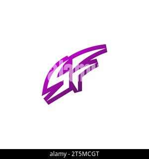 SF Premium emblem logo initial esport and gaming design concept Stock Vector