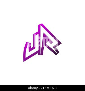 UR Premium emblem logo initial esport and gaming design concept Stock Vector