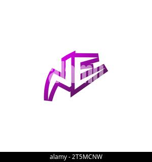 NE Premium emblem logo initial esport and gaming design concept Stock Vector
