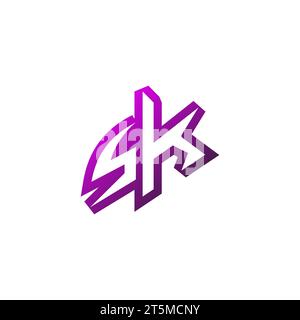 SK Premium emblem logo initial esport and gaming design concept Stock Vector