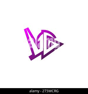 VG Premium emblem logo initial esport and gaming design concept Stock Vector