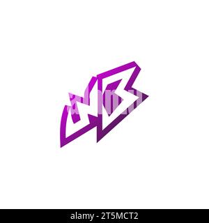 WB Premium emblem logo initial esport and gaming design concept Stock Vector