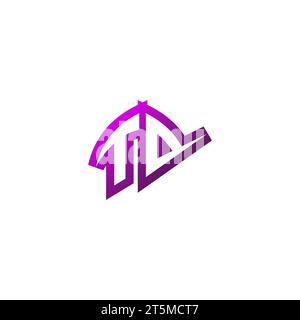 TD Premium emblem logo initial esport and gaming design concept Stock Vector