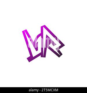 VR Premium emblem logo initial esport and gaming design concept Stock Vector