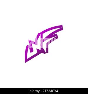 WF Premium emblem logo initial esport and gaming design concept Stock Vector