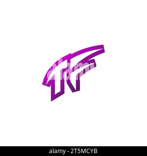 TF Premium emblem logo initial esport and gaming design concept Stock Vector