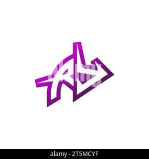 RY Premium emblem logo initial esport and gaming design concept Stock Vector