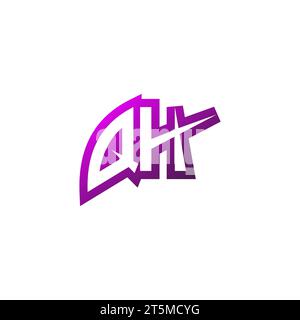 QH Premium emblem logo initial esport and gaming design concept Stock Vector