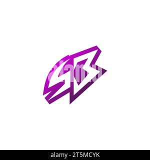 SB Premium emblem logo initial esport and gaming design concept Stock Vector