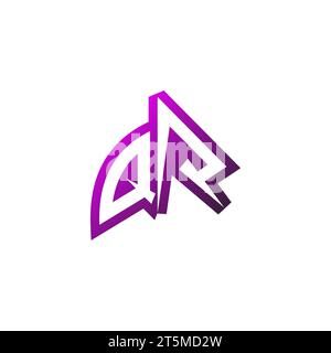 QR Premium emblem logo initial esport and gaming design concept Stock Vector