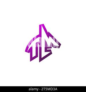 TM Premium emblem logo initial esport and gaming design concept Stock Vector