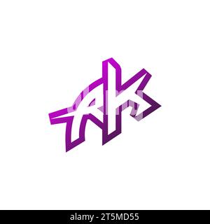 RK Premium emblem logo initial esport and gaming design concept Stock Vector