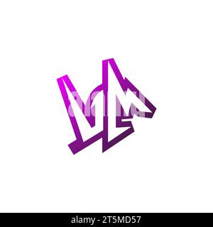VM Premium emblem logo initial esport and gaming design concept Stock Vector