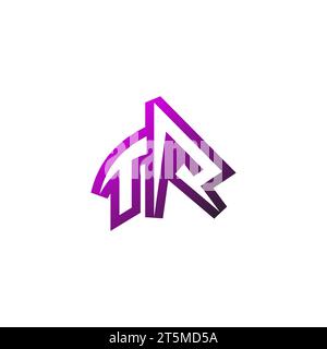 TR Premium emblem logo initial esport and gaming design concept Stock Vector