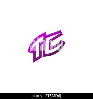 TC Premium emblem logo initial esport and gaming design concept Stock Vector