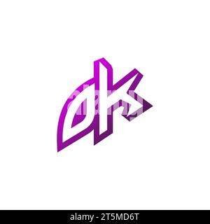 OK Premium emblem logo initial esport and gaming design concept Stock Vector