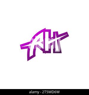 RH Premium emblem logo initial esport and gaming design concept Stock Vector