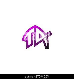 TA Premium emblem logo initial esport and gaming design concept Stock Vector