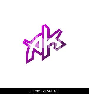 PK Premium emblem logo initial esport and gaming design concept Stock Vector