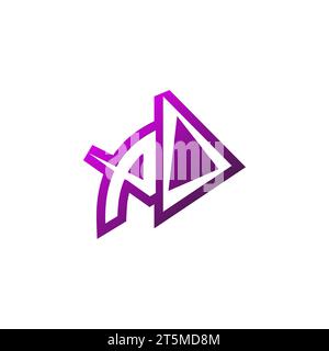 PO Premium emblem logo initial esport and gaming design concept Stock Vector