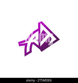 RT Premium emblem logo initial esport and gaming design concept Stock Vector
