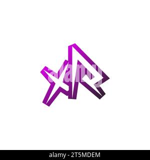 XR Premium emblem logo initial esport and gaming design concept Stock Vector