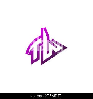 TW Premium emblem logo initial esport and gaming design concept Stock Vector