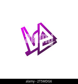 VZ Premium emblem logo initial esport and gaming design concept Stock Vector