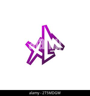 XM Premium emblem logo initial esport and gaming design concept Stock Vector