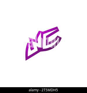 WC Premium emblem logo initial esport and gaming design concept Stock Vector