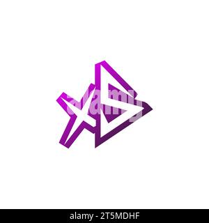 XS Premium emblem logo initial esport and gaming design concept Stock Vector
