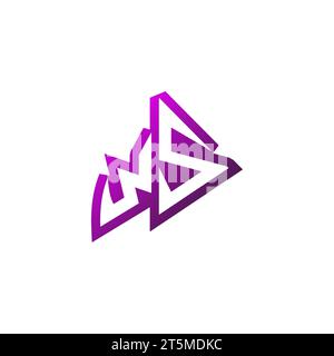 WS Premium emblem logo initial esport and gaming design concept Stock Vector